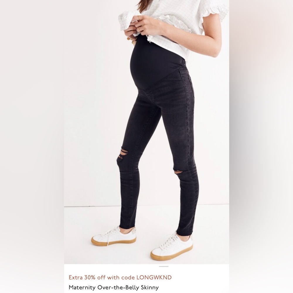 Madewell Maternity Over-the-Belly Skinny Jeans in Black Sea NWOT